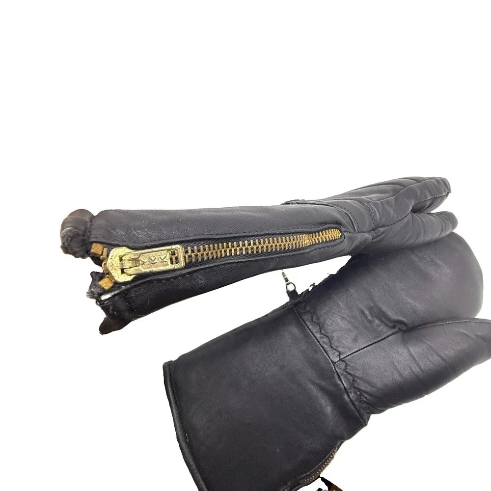 Arctic Cat Vintage 70s Cowhide Leather Snowmobile Mittens Mens S Purple Ski